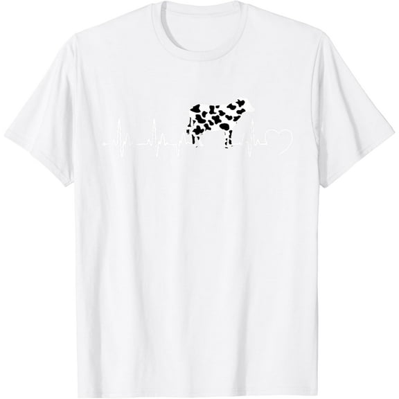 Cow Heartbeat Cow Print for Cow Lovers T-Shirt100% cotton