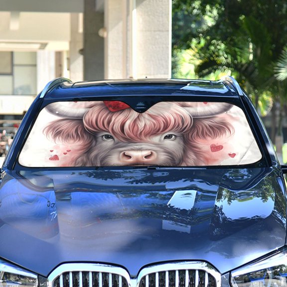 Cow Hearts Automotive Front Car Windshield Sun Shade Reflector Foldable for Front Fit for Cars Truck SUVs