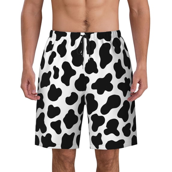 Cow Hide Print Men'S Beach Pants Quick Dry Short Swim Trunks With With Pockets And Mesh Lining Swimwear Beach Bathing Shorts X-Large