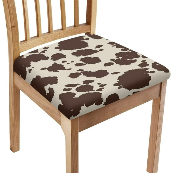 Cow Hide Print Square Chair Seat Cushion Cover for High Chairs Anti-Scratch Outdoor Chair Seat Slipcover Fashion Dining Room Chair Cushion Cover Home Accessories