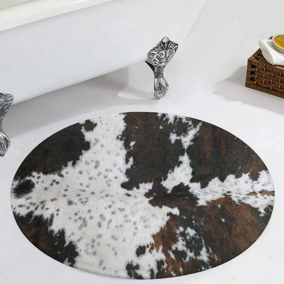 Cow Hide Round Carpet Circle Rug Outdoor Patio Area Rug Washable Large Area Rugs Hallway Room Decor Fitness Mats