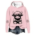 thumbnail image 1 of Cow Hoodies for Girls Cute Funny Graphic Sweatshirt Hooded Cowgirl Long Sleeve Kids Oversized Pullover Tops Thin Fleece Spring Fall Sweatshirts, 1 of 3