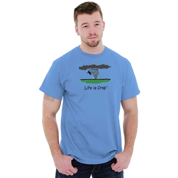 Cow In Tornado Funny Disaster Novelty Men's Graphic T Shirt Tees Brisco Brands X