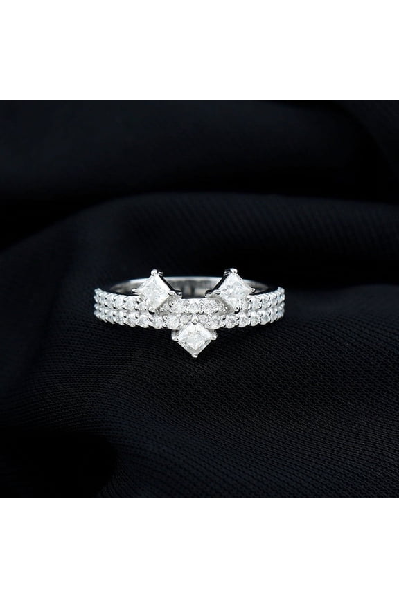 Cow Jewel 14K White Gold Engagement Ring for Women's - Brilliant 1.8 Ct Round Cut Lab Created Simulated Diamond Wedding Anniversary Women's Ring - Wedding Anniversary Gift Wife