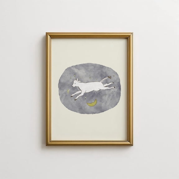 Cow Jumped Over The Moon Print Nursery Wall Art Downloads Wall Art Art Print Sweet Nursery Gift