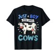 thumbnail image 1 of Cow Just a Boy Who Loves Cows Gift for Cow Lovers T-Shirt Black Tee, 1 of 5