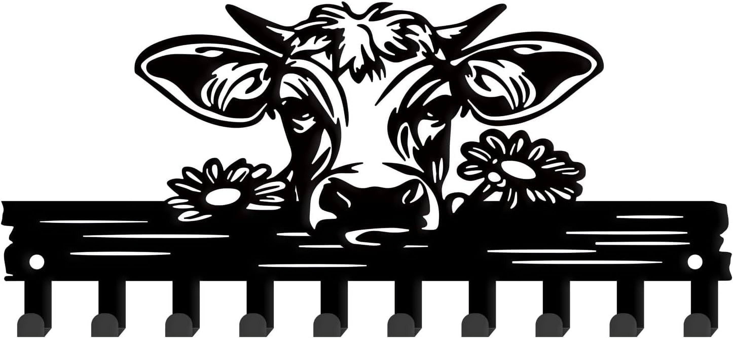 Cow Key Holder Wall Mount Farm Animal Key Hanger 10 Hooks Farmhouse Key ...