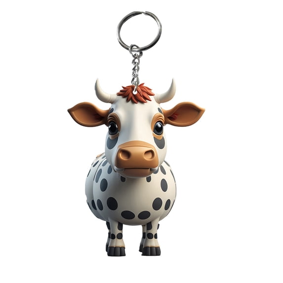 Cow Keychain for Women Men, Cute Cow Pendant Keyring, Acrylic Animal Keychain for Keys, Bag, Backpack, Purse, Gift, Cow Lover Gift, Farm Animal Decor, Kawaii Cow Keychain(1 pc)