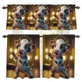 thumbnail image 1 of Cow Kitchen Curtains Valances and Tiers Set of 3 Abstract Headphone Cow Shiny Light Background Tier Curtains and Valance with Rod Pocket for Small Windows, 27.5"x24", 1 of 9