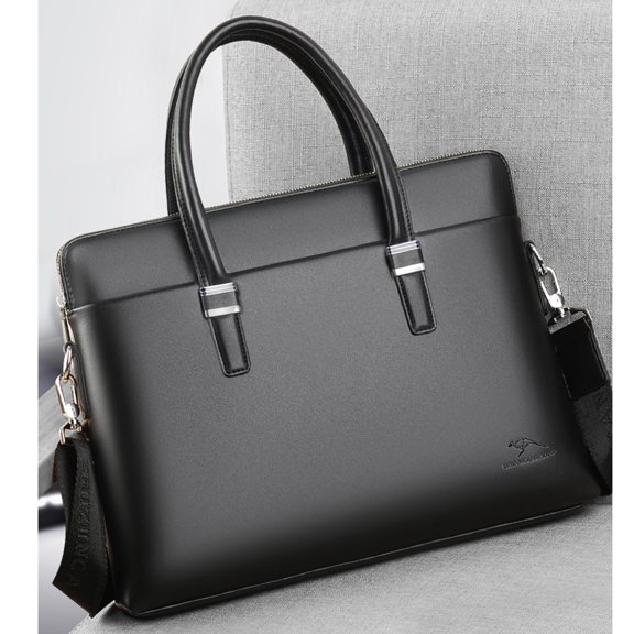 UPKOCH Cow Briefcase for Men Durable Waterproof Lightweight Business Bag with Large Compartment 13.8 x 5.9 x 11.8 inches