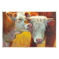thumbnail image 1 of Cow Licking Farm Animals Animals & Insects Painting Unframed Art Print Wall Art, 1 of 6