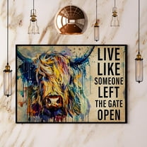 Cow Live Like Someone Left The Gate Open Paper Poster No Frame Matte Wall Art Decor 11 x 17 Inch Poster