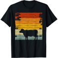 thumbnail image 1 of Cow Lover Men Women Retro Style Vintage Cow T-Shirt men and women can wear, black, white, gifts, 1 of 4