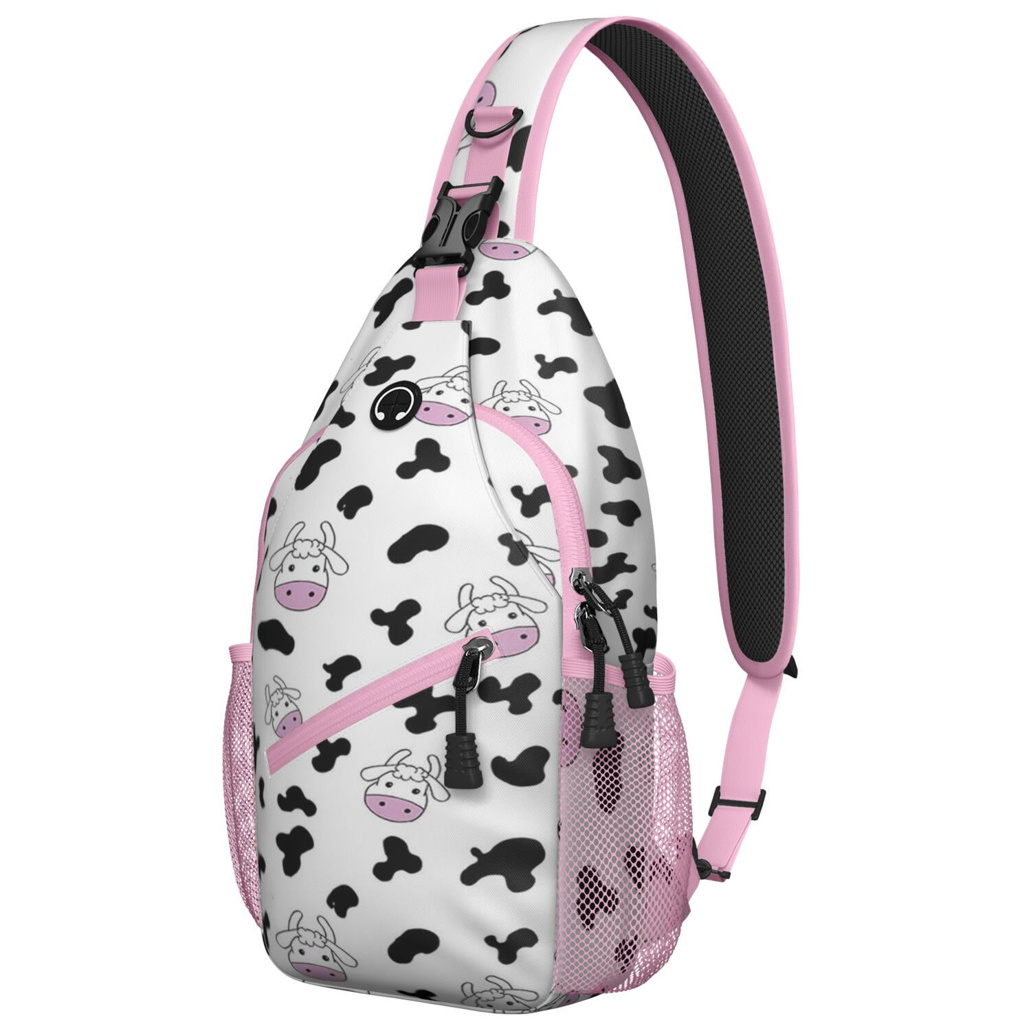 Cow Lovers Sling Backpack, Rustic Farmhouse Black and White Cow Print ...