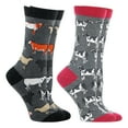 thumbnail image 1 of Cow Lovers Socks 2-Pack (Raspberry/Gray Heather, Medium), 1 of 4
