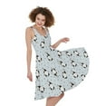 thumbnail image 1 of Cow Milk Bottle Pattern Print Sleeveless Knee Length Dress, Farmer Gifts Fashion Summer Maxi Dress For Women., 1 of 4
