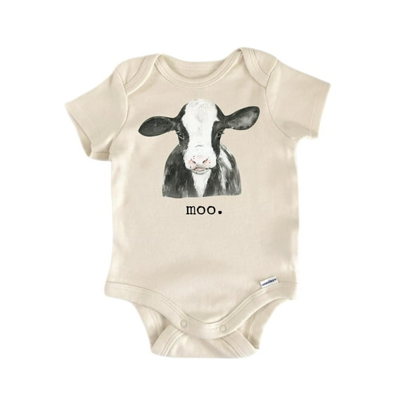 Cow Moo Farm Newborn Baby Bodysuit