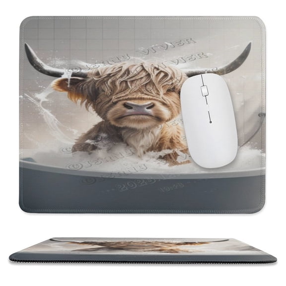 Cow Mouse Pad, Rectangle Non-Slip Rubber Mousepad, Stitched Edge,Funny Office Presents,Standard Size, 10"x12"
