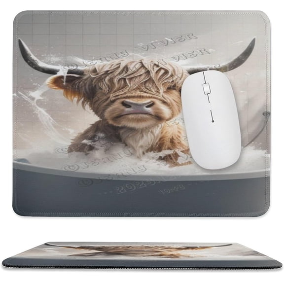 Cow Mouse Pad, Rectangle Non-Slip Rubber Mousepad, Stitched Edge,Funny Office Presents,Standard Size, 10"x12"
