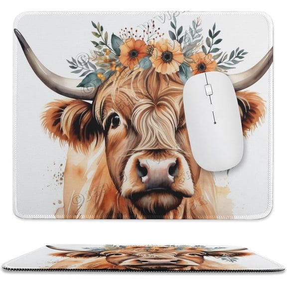 Cow Mouse pad,Cow Customized Rectangle Non-Slip Rubber Mousepad Gaming Mouse Pad, Stitched Edge,Funny Office Presents 10"x12"