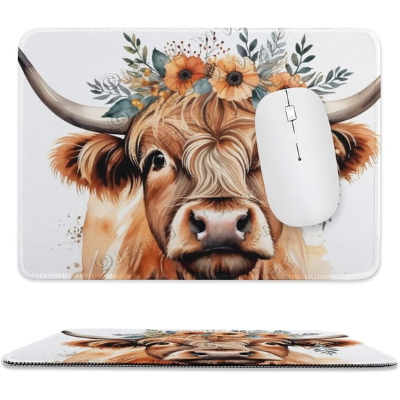 Cow Mouse pad,Cow Customized Rectangle Non-Slip Rubber Mousepad Gaming Mouse Pad, Stitched Edge,Funny Office Presents 8"x10"