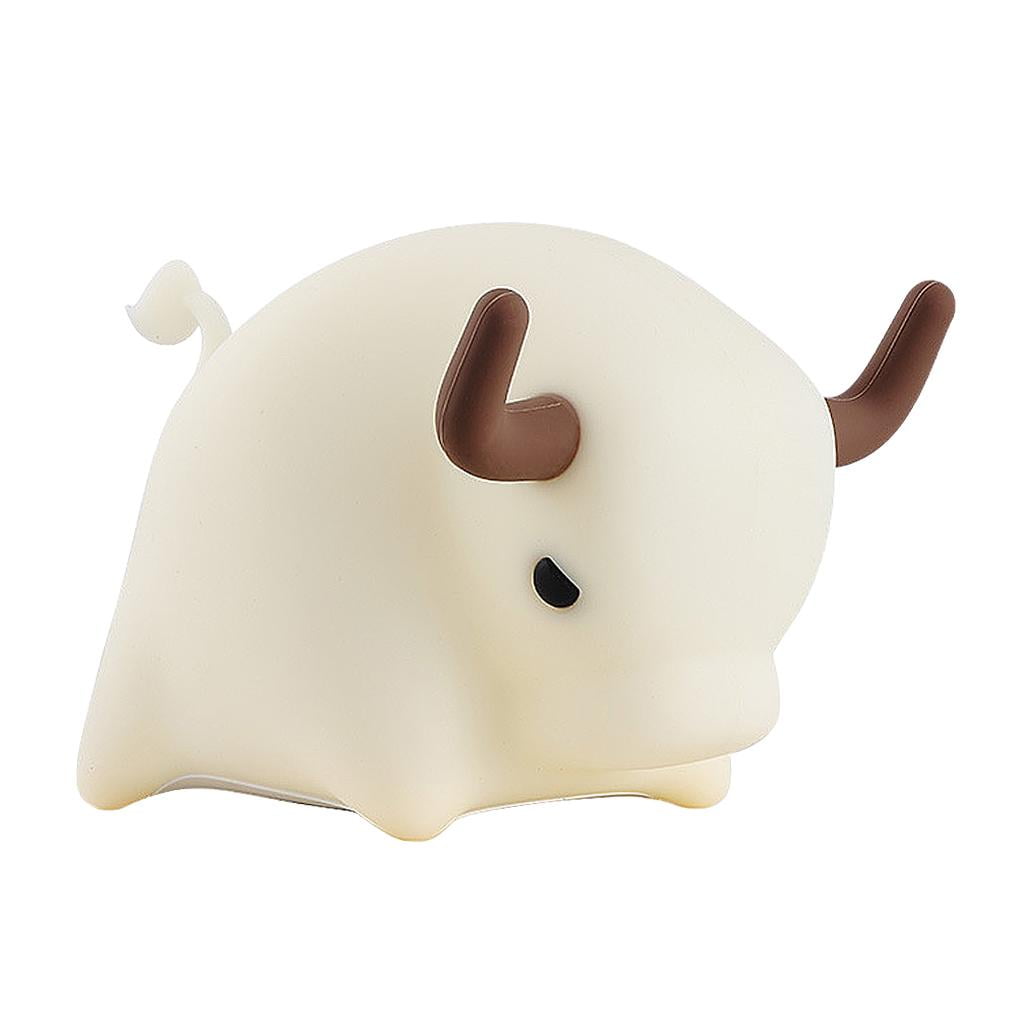 Cow Night Light for Kids Cute Silicone LED Animal Baby Nursery Nightlight Dimming Lamp,Portable USB Rechargeable for Kids Bedroom