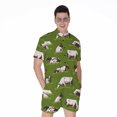 thumbnail image 1 of Cow On Green Grass Pattern Short Sleeve Men'S Rompers, Cow Cattle Casual Summer Jumpsuits Outfit, 1 of 4