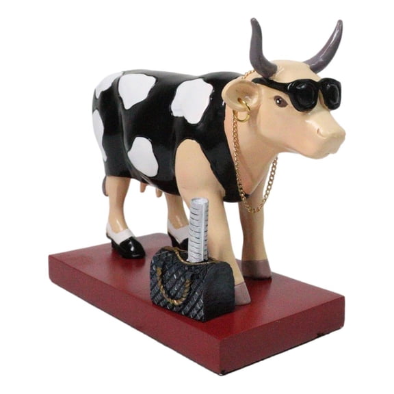 Cow Parade Diva Goddess of Fashion A Bull With Black Purse Collector's Figurine