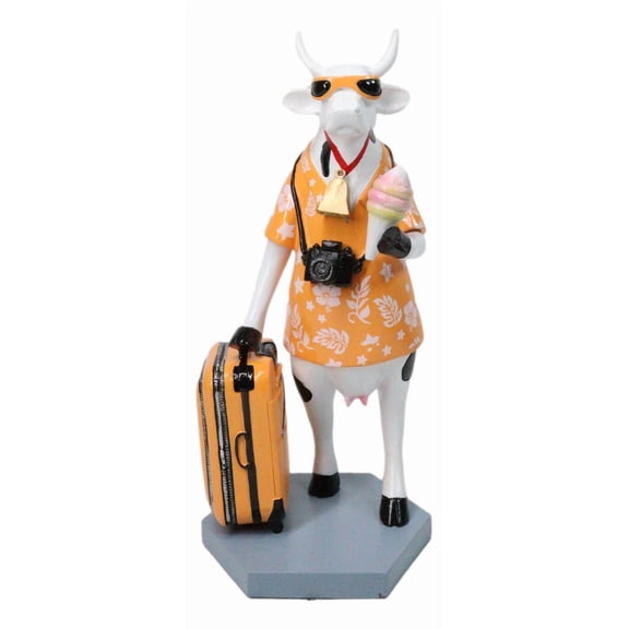 Cow Parade Mile High Traveler Vacation Cow With Luggage Collector's Figurine