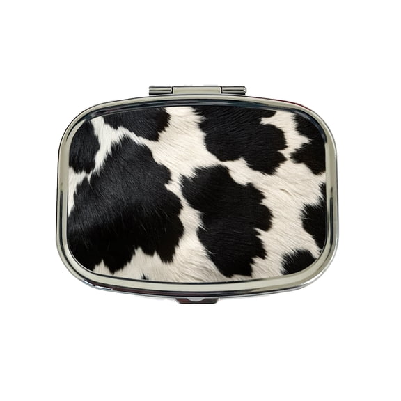 Cow Pattern Black and White Small Travel Handbag Pill Box Case