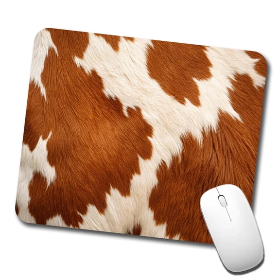 Cow Pattern Brown and White Mouse Pad Low Profile Gaming Mat