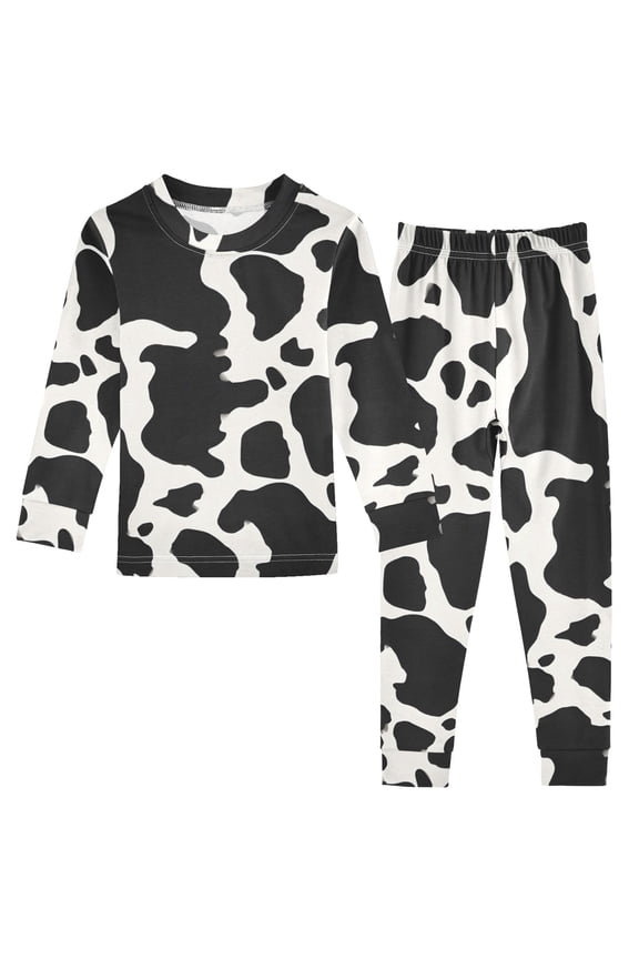 Cow Pattern Cotton Pajamas 2 Piece Set Sleepwear Soft and Comfortable Homewear Nightwear