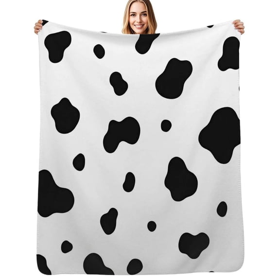 Cow Pattern Flannel Blanket Warm Soft Bedding Throws Winter Camping Chair Sofa Bed