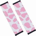 thumbnail image 1 of Cow Pattern Nylon Car Safety Belt Cover Rectangle Pink 230x65x13mm, 1 of 6