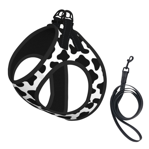Cow Pattern Pet Leash Vest Small Dogs Cats Puppy Harness With Leash Reflective No Choke Small