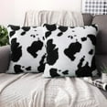 thumbnail image 1 of Cow Pattern Plush Pillowcase Animal Pattern Short Plush Sofa Family Cushion, 1 of 9