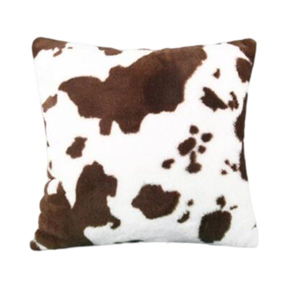 Cow Pattern Printed 18x18 Inches Throw Cases Concealed Smooth Zipper Closure Universal for Sofa Couch Soft Durable Decorative Square Brown