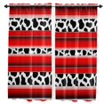 thumbnail image 1 of Cow Pattern Striped Red Small Curtain Rod Pocket Short Curtains Half Drapes Partition Cabinet Door Window Curtains Home Decor, 1 of 6