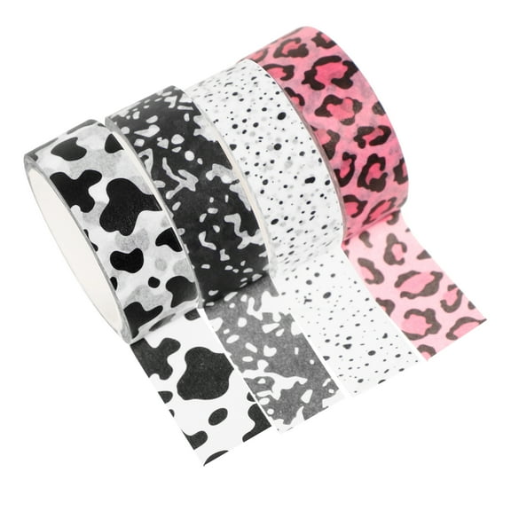 Cow Pattern Tape Retro Decor Washi Aesthetic Thin Present Wrapping Supplies Account Leopard Print