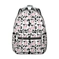 thumbnail image 1 of Cow Pattern with Pink Bows Backpack for School,Schoolbag with Adjustable Shoulder Straps & Padded Back,15.3"x11"x7.1".﻿, 1 of 6