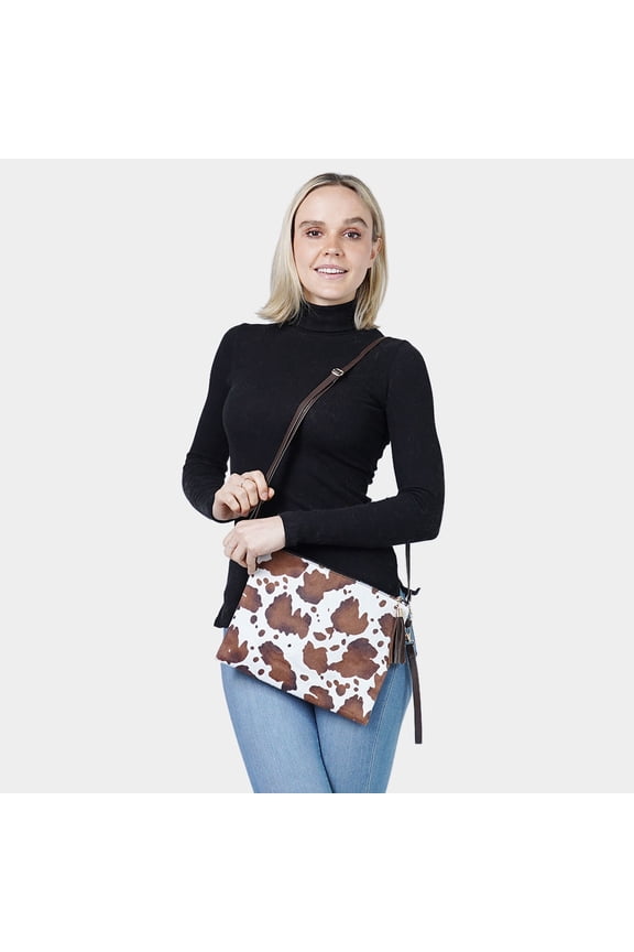 Cow Patterned Crossbody / Clutch Bag