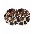 thumbnail image 1 of Cow Patterned Round 15 Inch Placemats Set of 2, Vintage Farmhouse Abstract Country Western HeatResistant Non Slip Place Mats for Dining Table, Wipeable Braided Kitchen Table Mats for Housewarming, 1 of 9