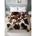 thumbnail image 1 of Cow Patterned Twim XL Size Flat Sheet, Wrinkleproof & Fadeproof Cooling Flat Bed Sheet Only, Vintage Farmhouse Abstract Country Western Breathable Soft Bedding Top Sheets 66 x 102 Inches, 1 of 8