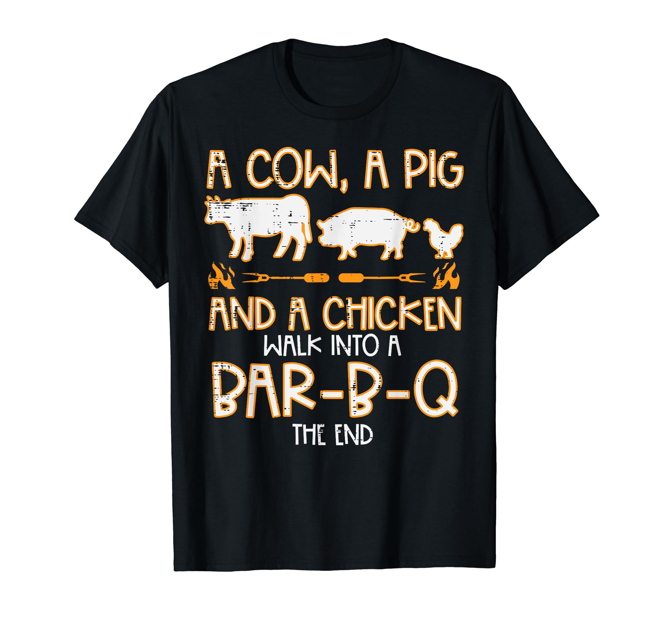 Cow Pig Chicken Walk Bar B Q Bbq Barbecue Grilling Men Women T-shirt 