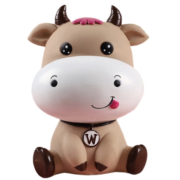 Cow Piggy Bank, Unbreakable Cute Animal Money Bank, Coin Bank, Money Saving Box for Brithday Baby Shower