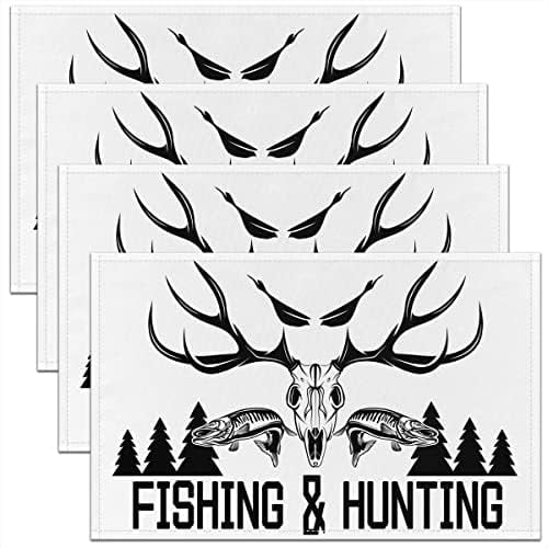 Cow Placemats 12x18 Inch Set of 4 Cute Farm Animals Wild Leaves Decor