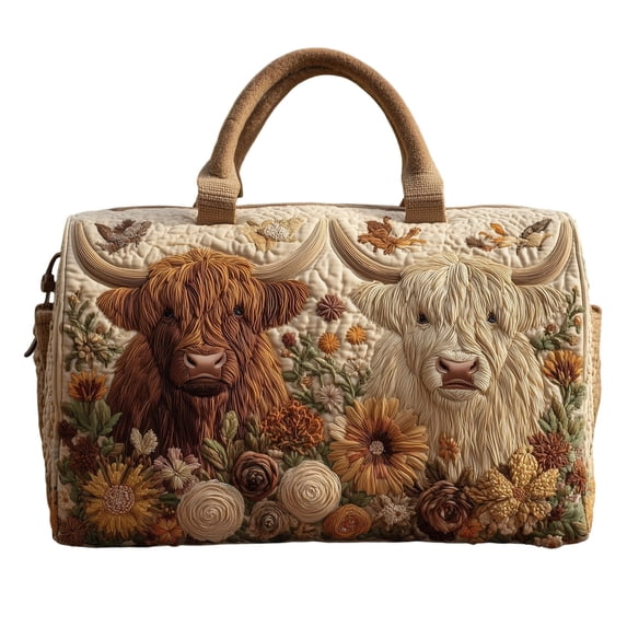Cow Plaid Travel Weekender Bag Large Capacity Shoulder Duffel Tote for Women Vacation Gym Trip