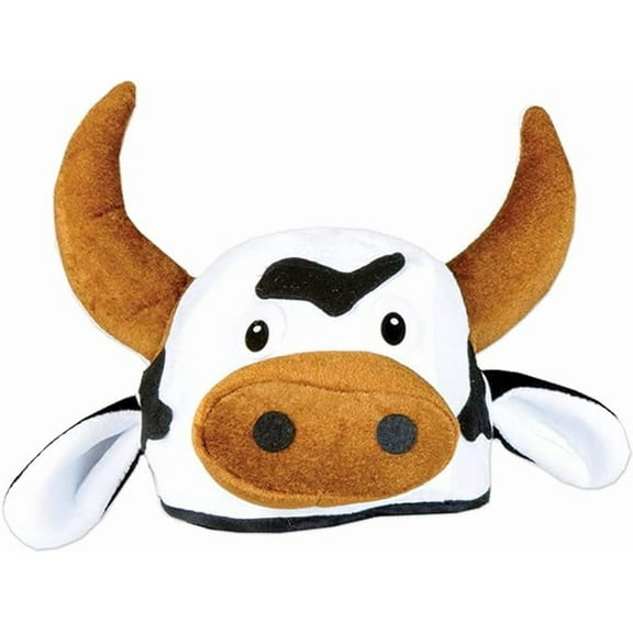 Cow Plush Hat, Soft & Plush, Costume Parties, One Size
