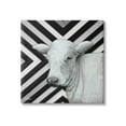 thumbnail image 1 of Cow Portrait Stripes Pattern Animals & Insects Graphic Art Gallery Wrapped Canvas Print Wall Art, 1 of 7