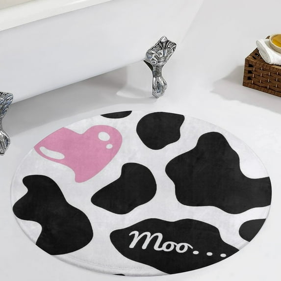 Cow Print 2 Round Area Rugs for Bedroom Living Room, 3FT Soft Comfy Indoor Circle Carpets, Carpet Home Decor Floor Mat